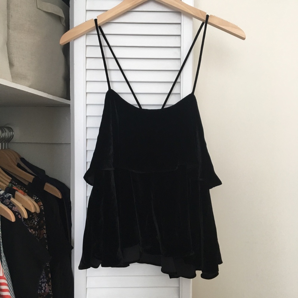 SOLD MADEWELL Velvet Ruffle Camisole - Picture 5 of 5